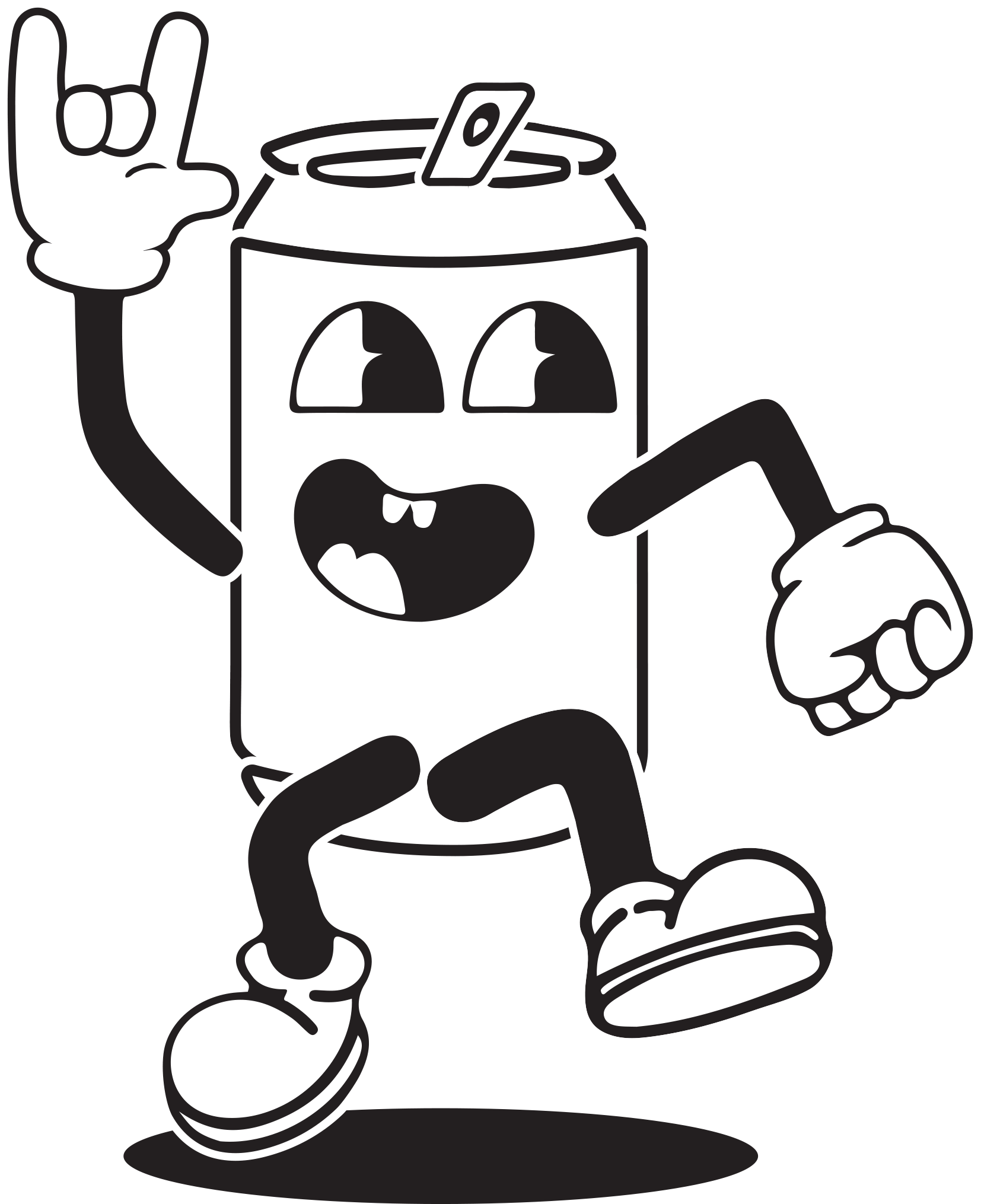 Canette pour fond noir