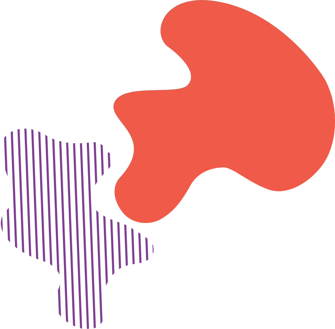 Forme lignes mauve et orange